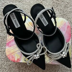 Steve Madden rhinestone bow heels